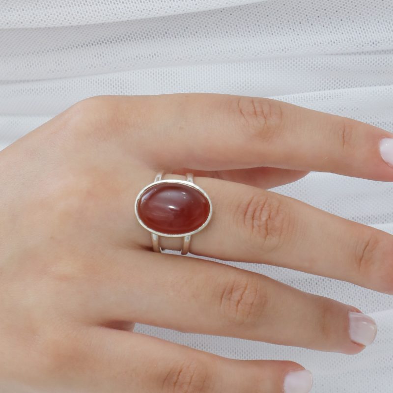 bague argent simple cornaline