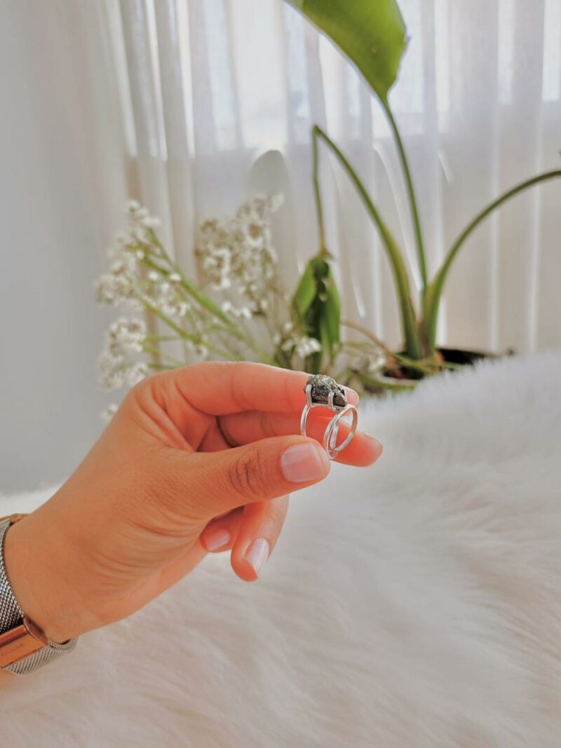 Bague Pyrite Argent 925 forme larme